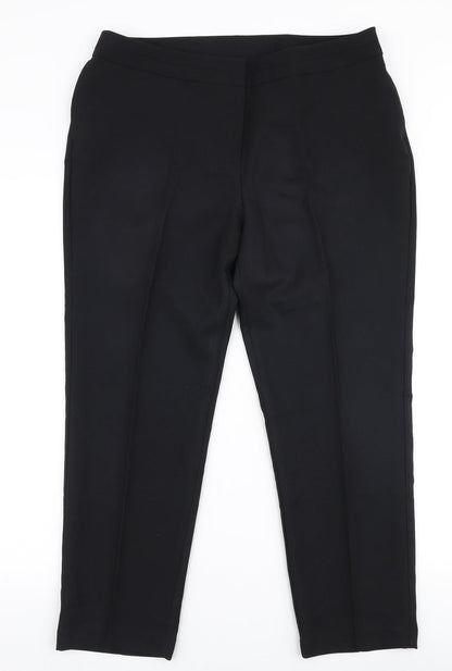 Bonmarche Womens Beige  Polyester Trousers  Size 14 L25 in Regular Zip