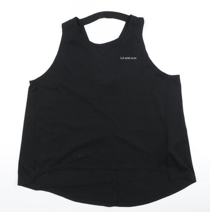 LA Gear Womens Black  Polyester Jersey Tank Size 10 Round Neck Pullover