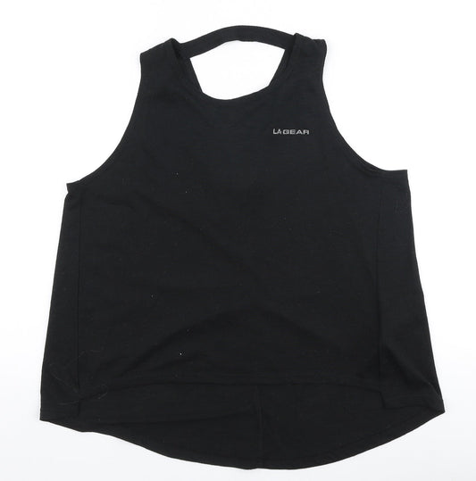 LA Gear Womens Black  Polyester Jersey Tank Size 10 Round Neck Pullover