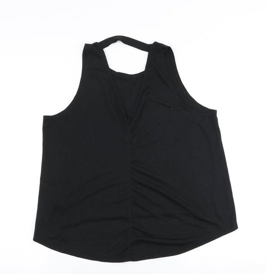 LA Gear Womens Black  Polyester Jersey Tank Size 10 Round Neck Pullover