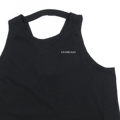 LA Gear Womens Black  Polyester Jersey Tank Size 10 Round Neck Pullover