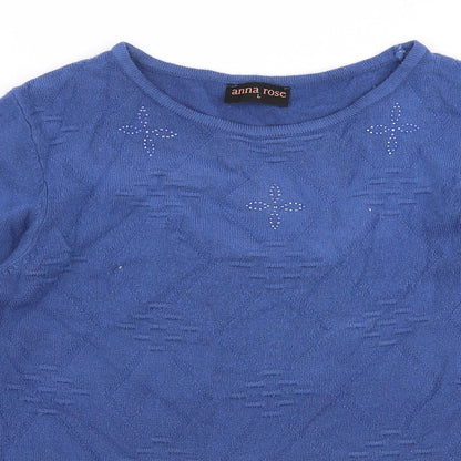 Womens UK Size L Anna Rose Blue Pullover Jumper