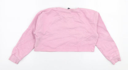 ellesse Girls Pink Floral Cotton Pullover Sweatshirt Size 8-9 Years  Pullover