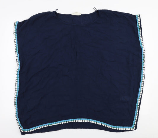 NEXT Womens Blue  Viscose Basic T-Shirt Size S Round Neck - Beach wear