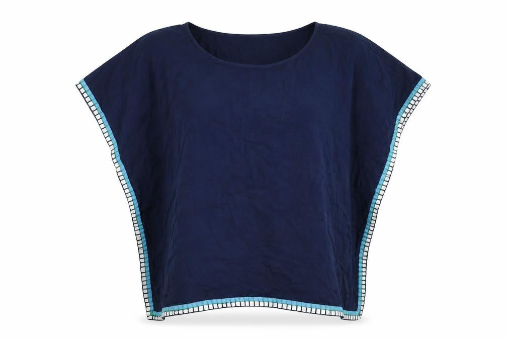 NEXT Womens Blue  Viscose Basic T-Shirt Size S Round Neck - Beach wear