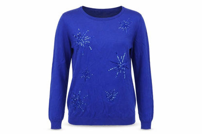 Damart Womens Blue Round Neck  Viscose Pullover Jumper Size 10