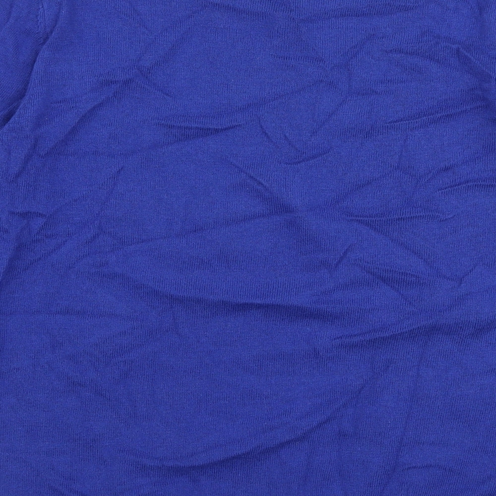 Damart Womens Blue Round Neck  Viscose Pullover Jumper Size 10