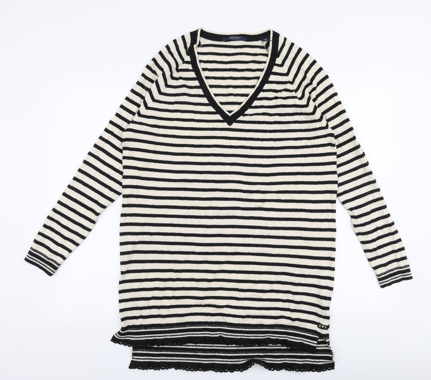 Womens UK Size L Scotch & Soda Ivory Pullover Jumper