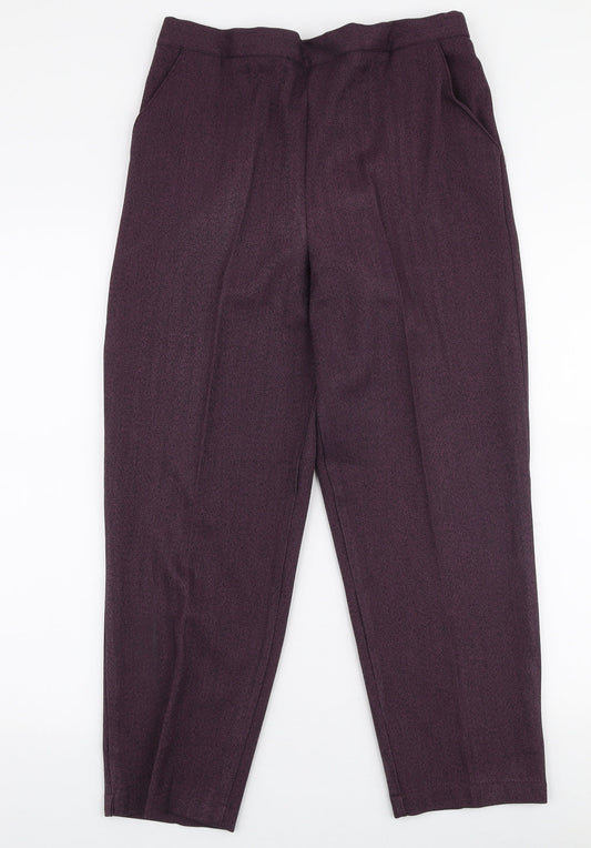 Autonomy Womens Purple  Polyester Trousers  Size 14 L25 in Regular