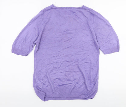Womens UK Size 10 Marks and Spencer Purple Pullover Jumper
