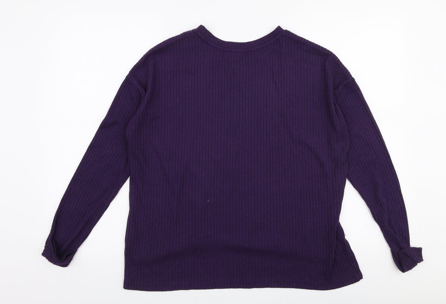 Primark Womens Purple Round Neck  Polyester Pullover Jumper Size S