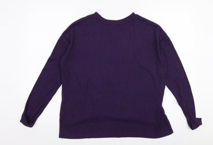 Primark Womens Purple Round Neck  Polyester Pullover Jumper Size S