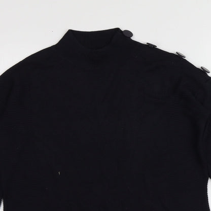 NEXT Womens Blue High Neck  Viscose Pullover Jumper Size 6