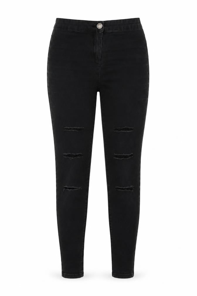 Womens UK Size 8 Papaya Regular Fit Skinny Black Jeans