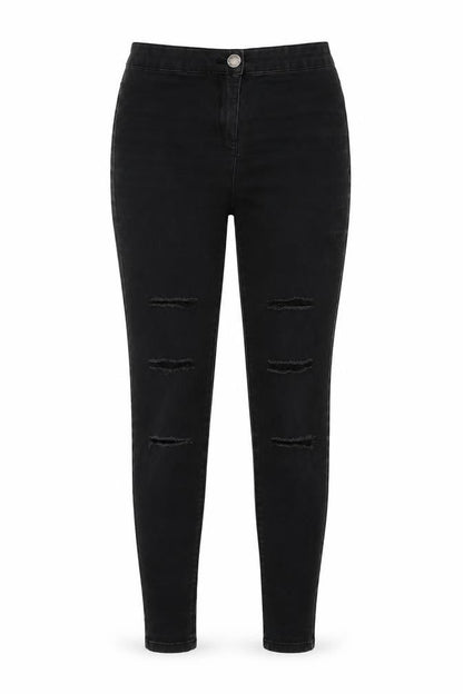 Womens UK Size 8 Papaya Regular Fit Skinny Black Jeans