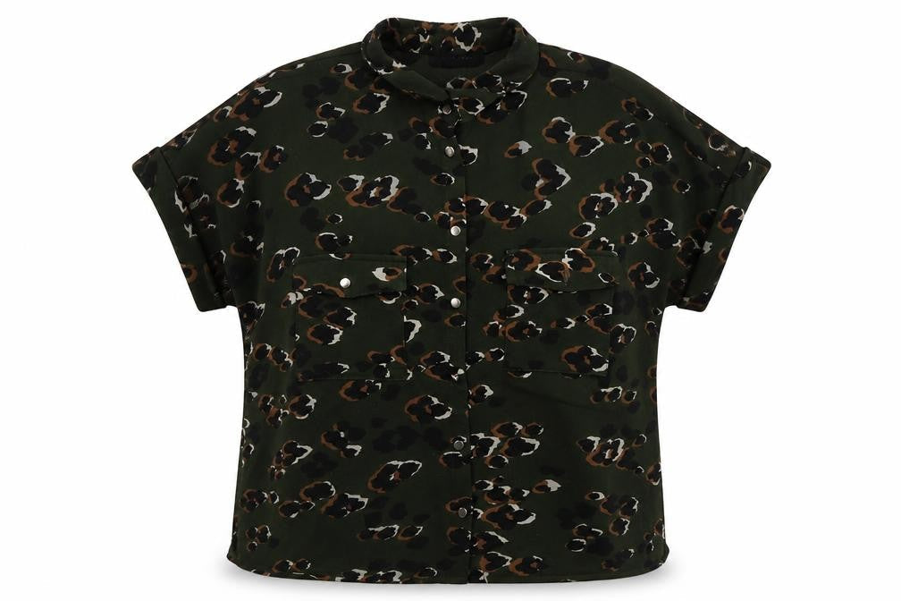 Womens UK Size 8 New Look Green Basic Button-Up