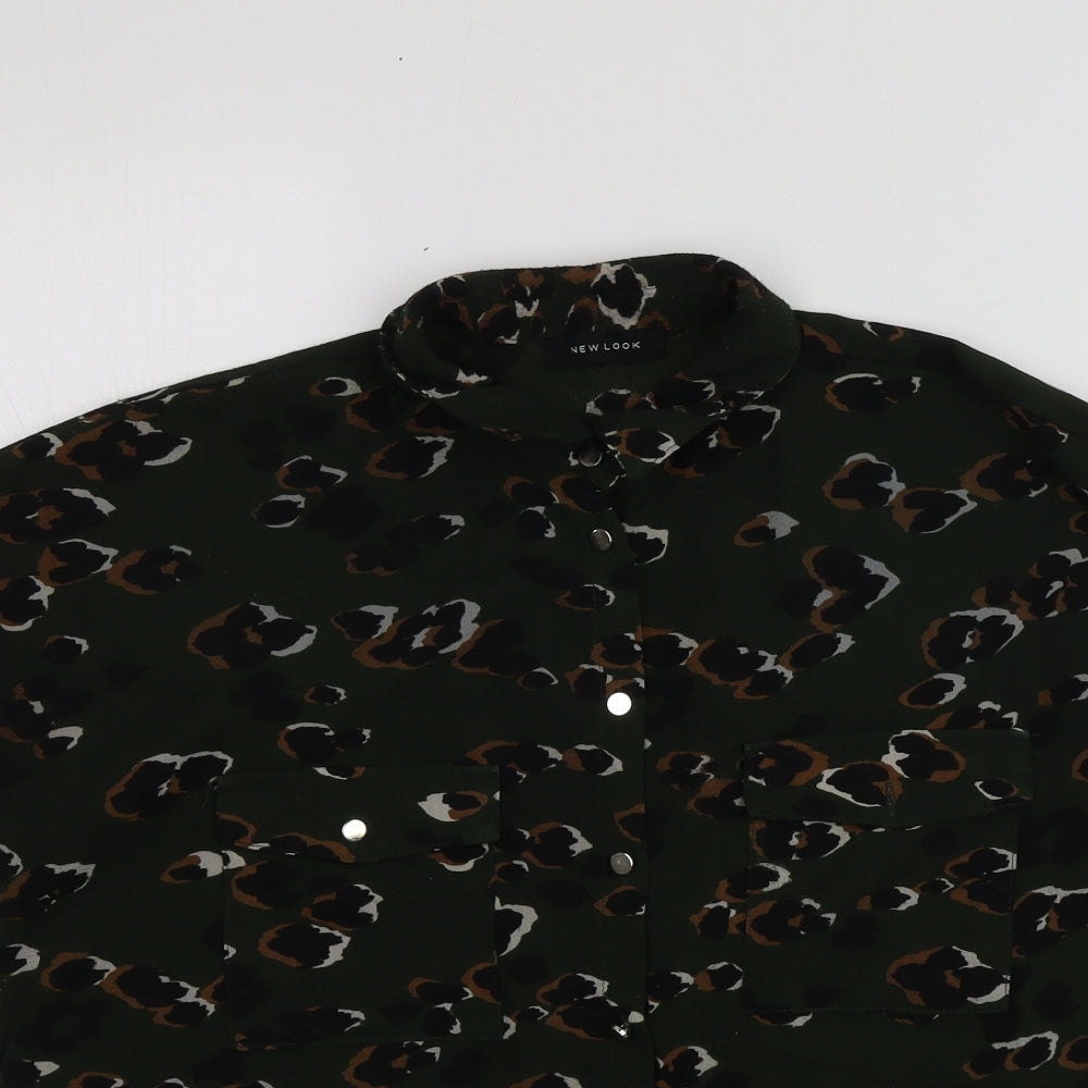 Womens UK Size 8 New Look Green Basic Button-Up