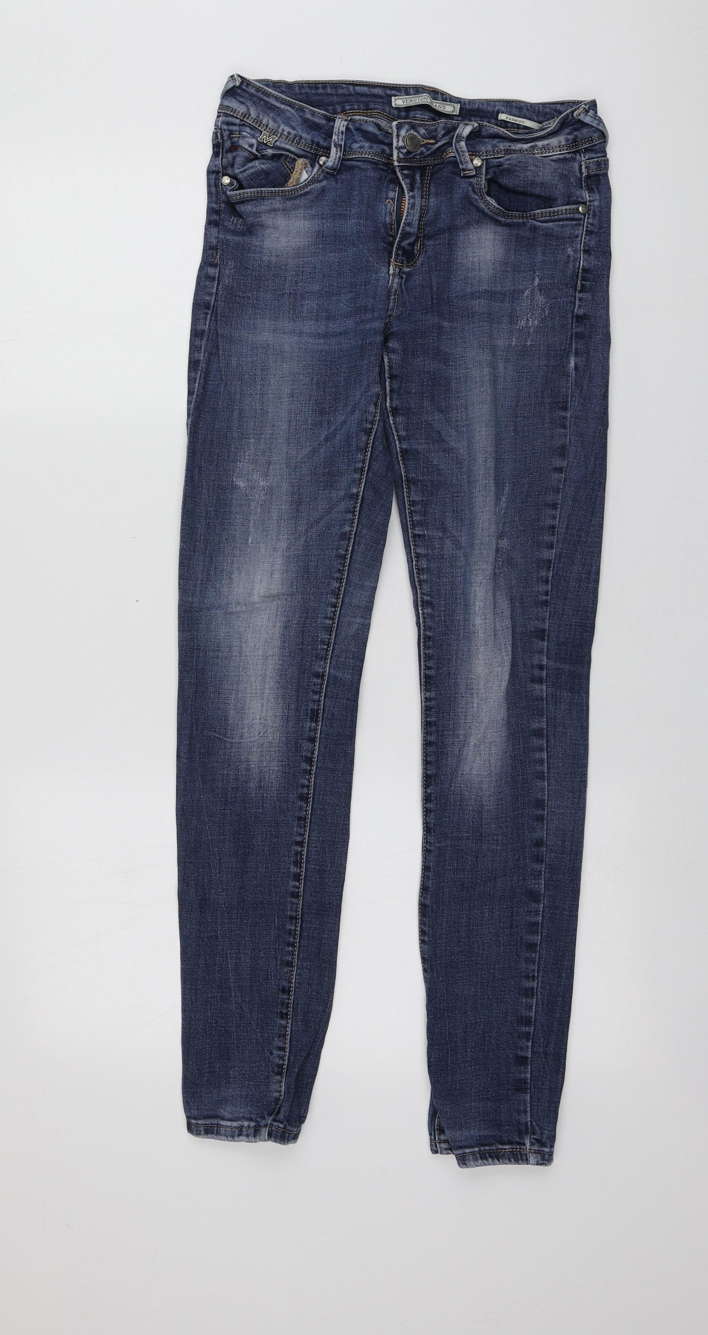 Version Jeans Womens Blue  Cotton Skinny Jeans Size 29 L29 in Regular