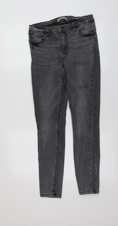Denim.Co Womens Grey  Cotton Skinny Jeans Size 12 L27 in Regular