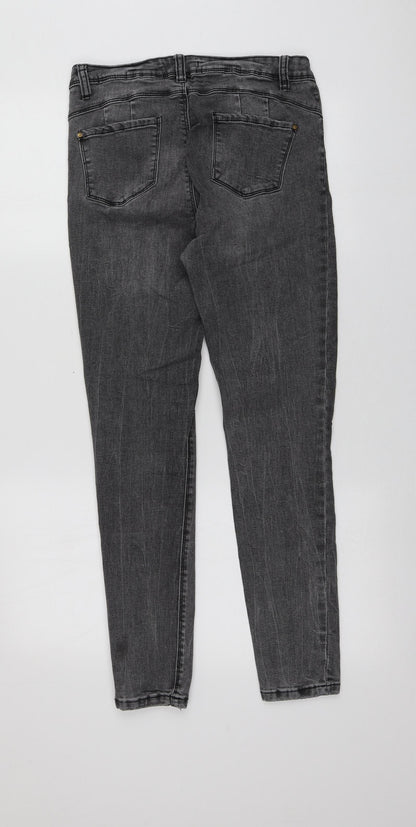 Denim.Co Womens Grey  Cotton Skinny Jeans Size 12 L27 in Regular