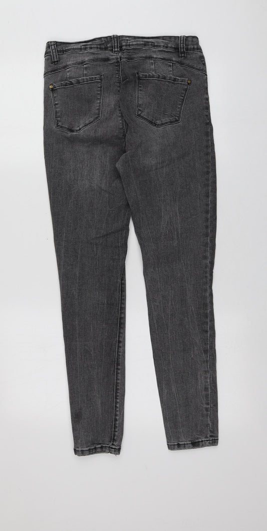 Denim.Co Womens Grey  Cotton Skinny Jeans Size 12 L27 in Regular