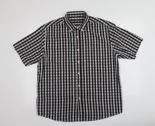 Mens UK Size L Dunnes Stores Multicoloured  Button-Up Short Sleeve Casual Shirt