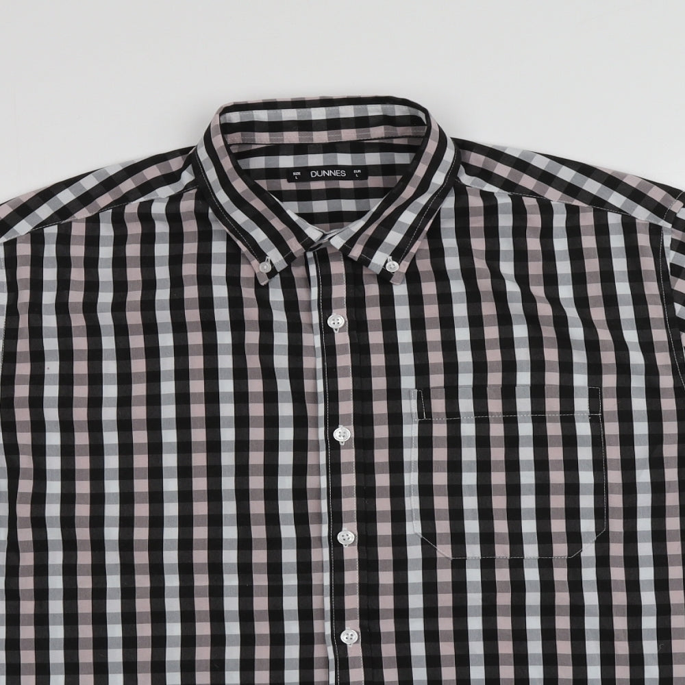 Mens UK Size L Dunnes Stores Multicoloured  Button-Up Short Sleeve Casual Shirt