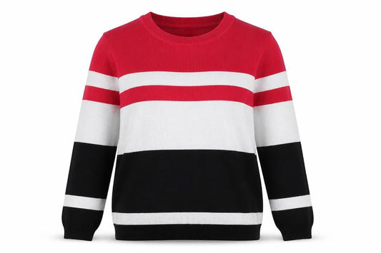 Dunnes Stores Womens Multicoloured Round Neck Striped Polyester Pullover Jumper Size S
