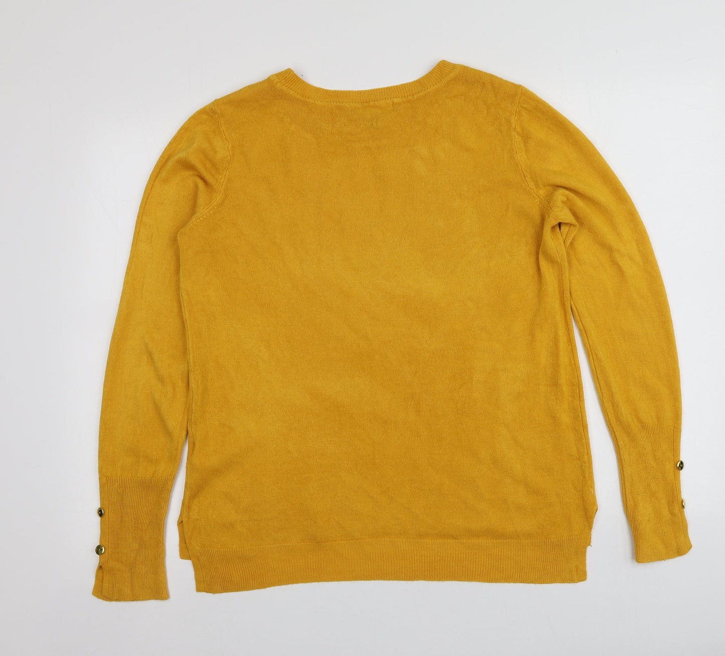 Primark Womens Yellow Round Neck  Acrylic Pullover Jumper Size S