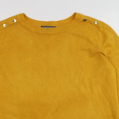Primark Womens Yellow Round Neck  Acrylic Pullover Jumper Size S