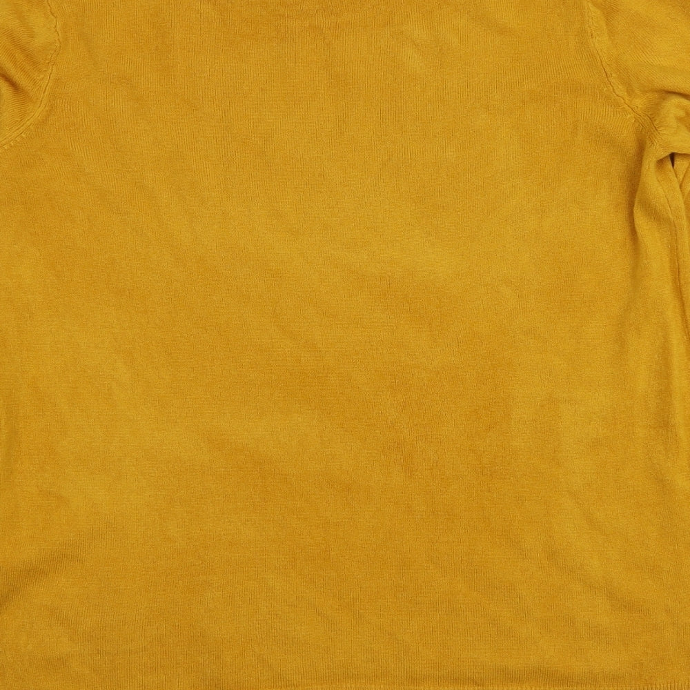 Primark Womens Yellow Round Neck  Acrylic Pullover Jumper Size S