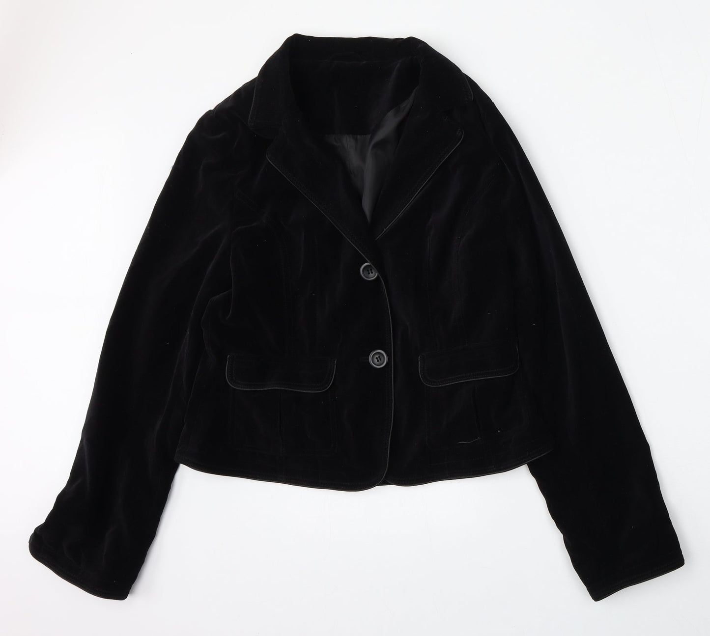 New Look Womens Black  Cotton Jacket Blazer Size 16