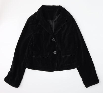 New Look Womens Black  Cotton Jacket Blazer Size 16
