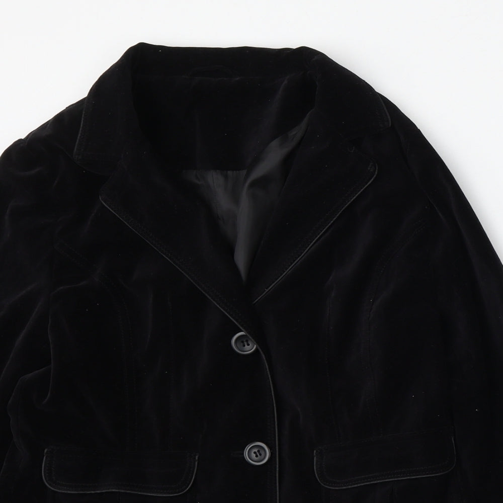 New Look Womens Black  Cotton Jacket Blazer Size 16