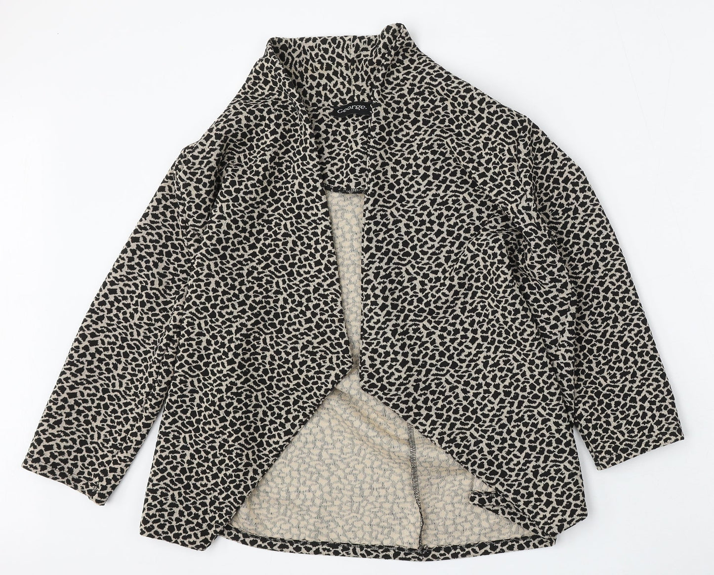 George Womens Multicoloured V-Neck Animal Print Polyester Cardigan Jumper Size 10