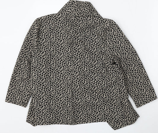 George Womens Multicoloured V-Neck Animal Print Polyester Cardigan Jumper Size 10