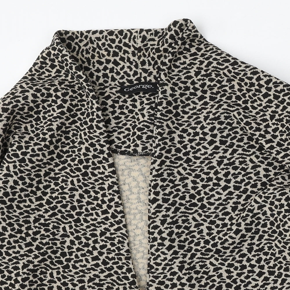 George Womens Multicoloured V-Neck Animal Print Polyester Cardigan Jumper Size 10
