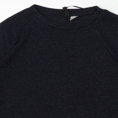 Womens UK Size M Divided Blue Pullover Jumper