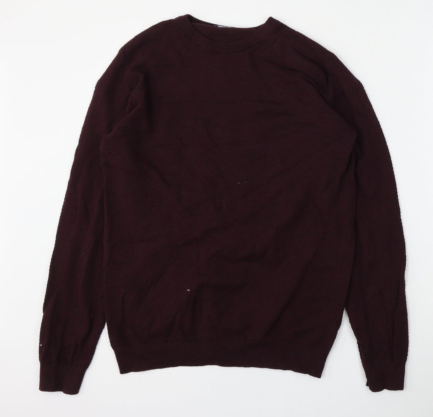 Matalan Mens Red Round Neck  Cotton Pullover Jumper Size L