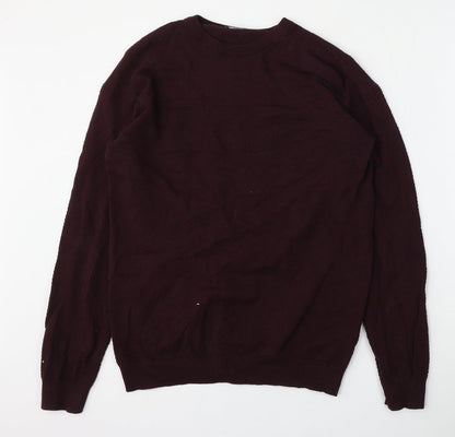 Matalan Mens Red Round Neck  Cotton Pullover Jumper Size L