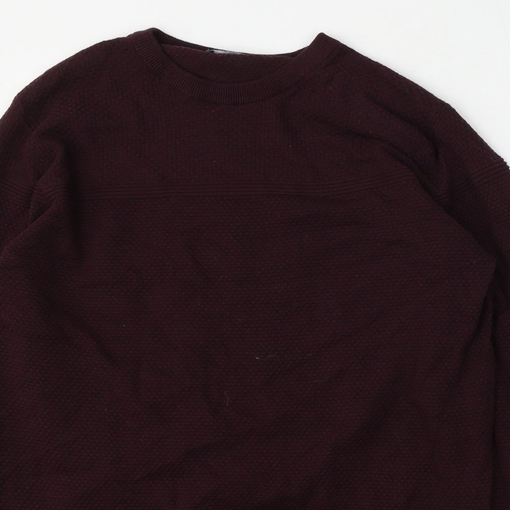 Matalan Mens Red Round Neck  Cotton Pullover Jumper Size L