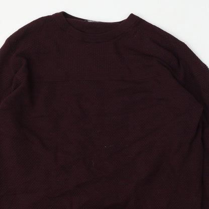 Matalan Mens Red Round Neck  Cotton Pullover Jumper Size L
