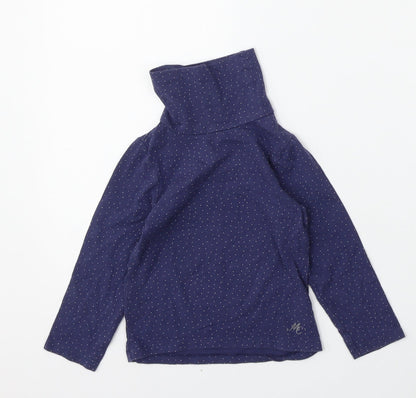 Me Girls Blue Geometric Cotton Basic T-Shirt Size 18-24 Months Mock Neck