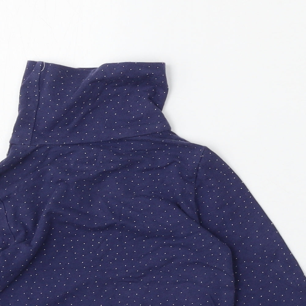 Me Girls Blue Geometric Cotton Basic T-Shirt Size 18-24 Months Mock Neck