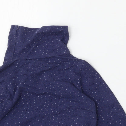 Me Girls Blue Geometric Cotton Basic T-Shirt Size 18-24 Months Mock Neck
