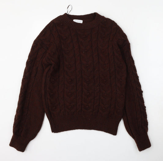 Womens UK Size S Papaya Brown Pullover Jumper