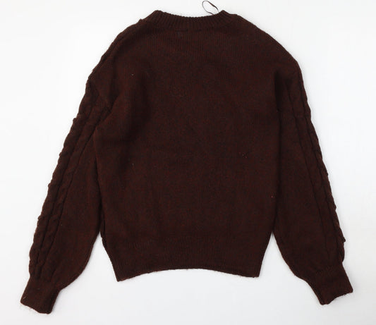 Womens UK Size S Papaya Brown Pullover Jumper