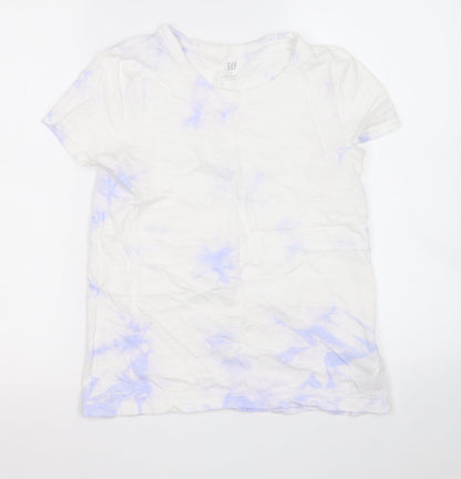 Gap Womens Multicoloured Geometric Cotton Basic T-Shirt Size S Round Neck