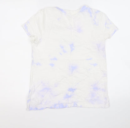 Gap Womens Multicoloured Geometric Cotton Basic T-Shirt Size S Round Neck