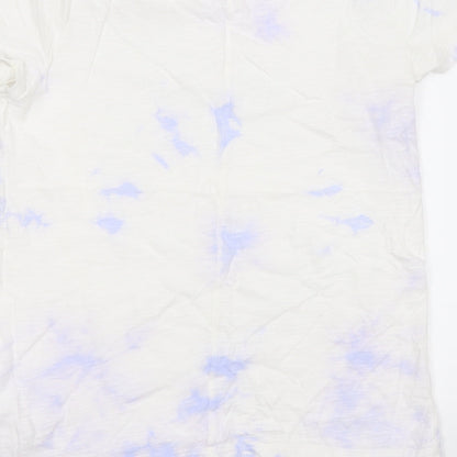Gap Womens Multicoloured Geometric Cotton Basic T-Shirt Size S Round Neck
